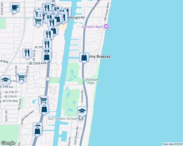 map of restaurants, bars, coffee shops, grocery stores, and more near in Palm Beach County