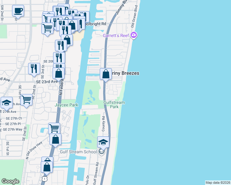 map of restaurants, bars, coffee shops, grocery stores, and more near 4620 Streamaire Lane in Boynton Beach