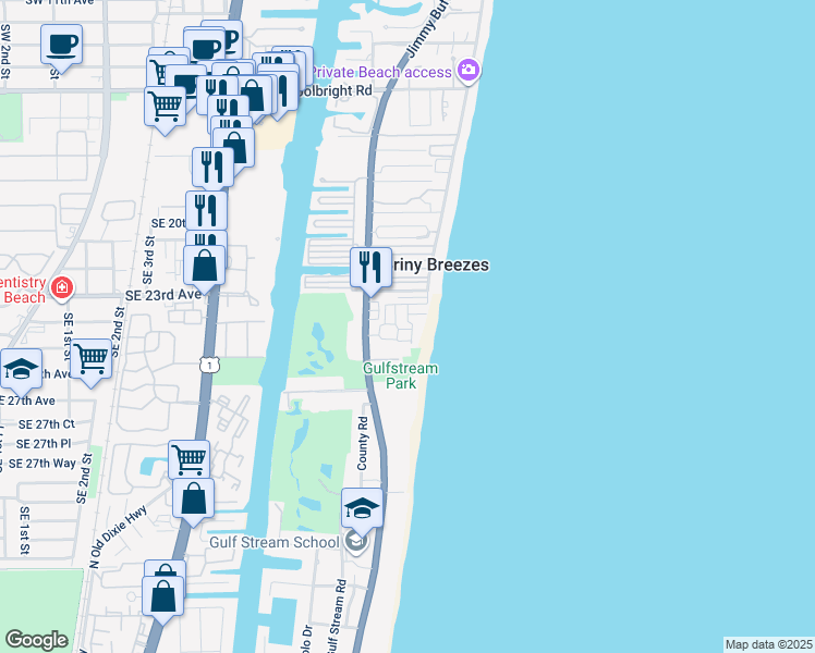 map of restaurants, bars, coffee shops, grocery stores, and more near in Palm Beach County