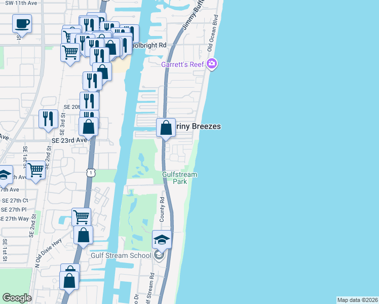 map of restaurants, bars, coffee shops, grocery stores, and more near 38 Perry Avenue in Boynton Beach