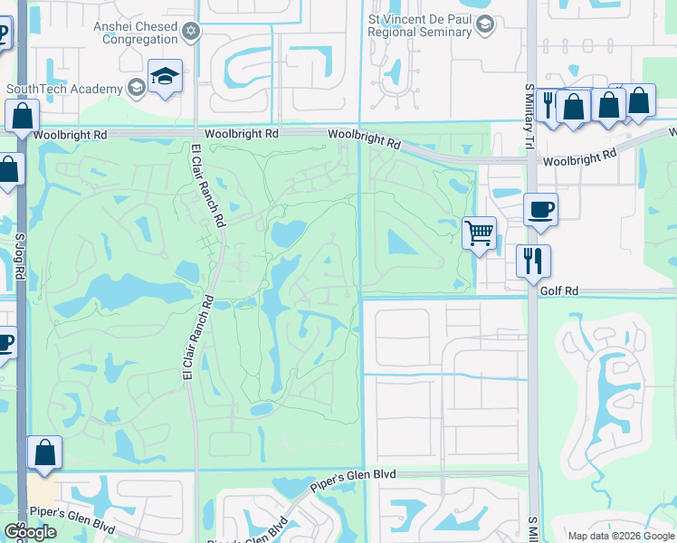map of restaurants, bars, coffee shops, grocery stores, and more near 5545 Lakeview Mews Terrace in Boynton Beach