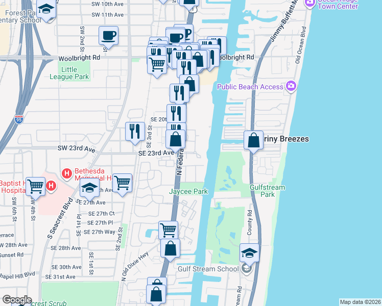 map of restaurants, bars, coffee shops, grocery stores, and more near 4410 Tuscany Way in Boynton Beach