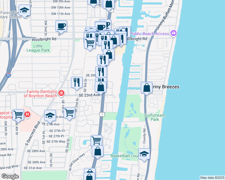 map of restaurants, bars, coffee shops, grocery stores, and more near 4410 Tuscany Way in Boynton Beach