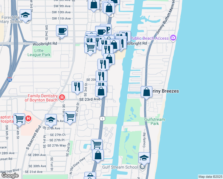 map of restaurants, bars, coffee shops, grocery stores, and more near 4410 Tuscany Way in Boynton Beach