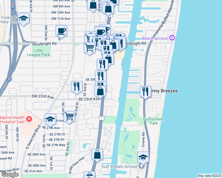 map of restaurants, bars, coffee shops, grocery stores, and more near 4410 Tuscany Way in Boynton Beach