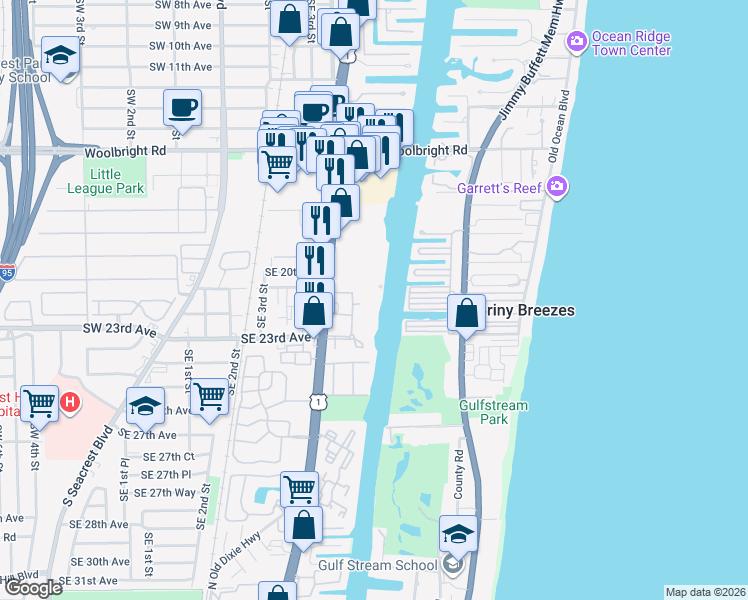 map of restaurants, bars, coffee shops, grocery stores, and more near 4204 Tuscany Way in Boynton Beach