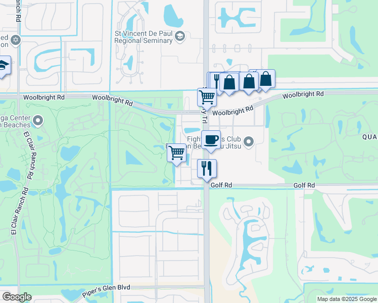 map of restaurants, bars, coffee shops, grocery stores, and more near 11211 South Military Trail in Boynton Beach