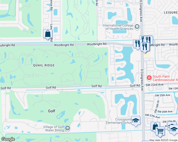 map of restaurants, bars, coffee shops, grocery stores, and more near 3440 Royal Tern Circle in Boynton Beach
