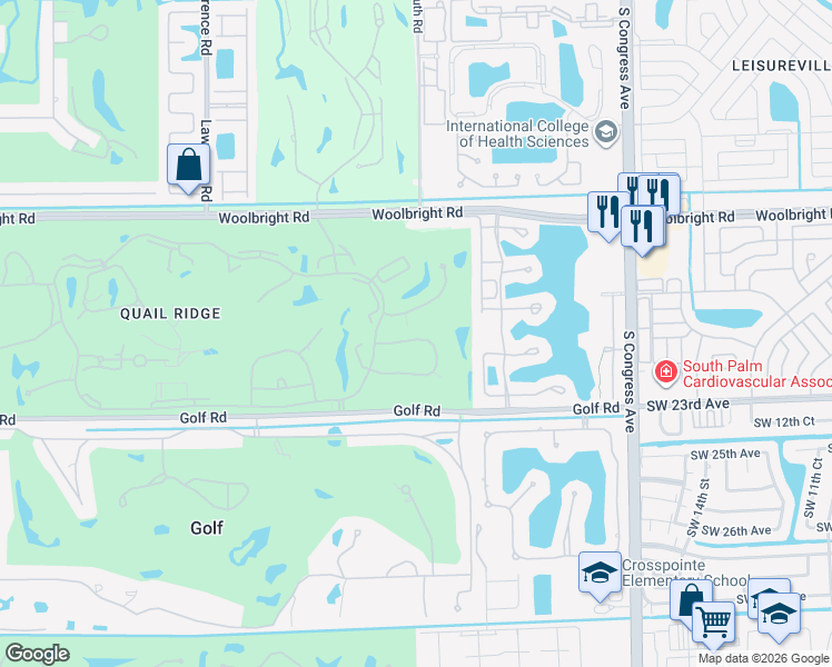map of restaurants, bars, coffee shops, grocery stores, and more near 3532 Royal Tern Lane in Boynton Beach