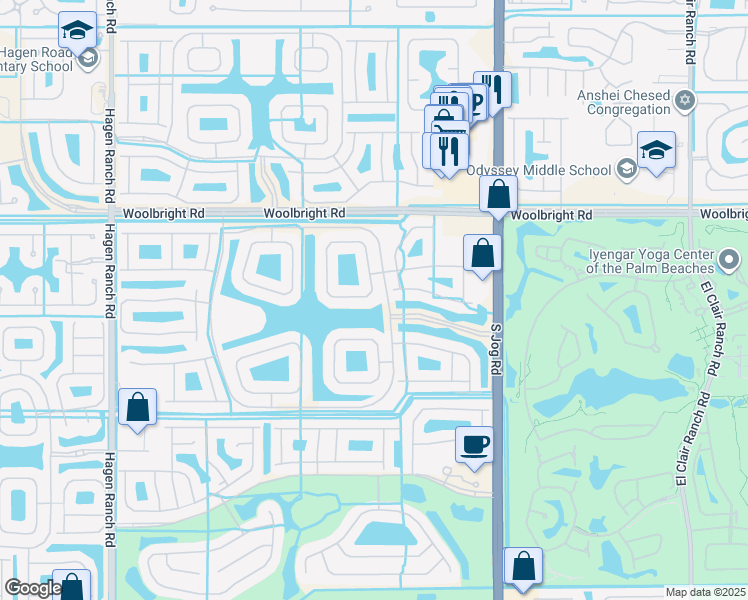map of restaurants, bars, coffee shops, grocery stores, and more near 6896 Molakai Circle in Boynton Beach