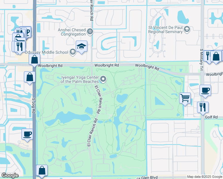 map of restaurants, bars, coffee shops, grocery stores, and more near 11258 Green Lake Drive in Boynton Beach