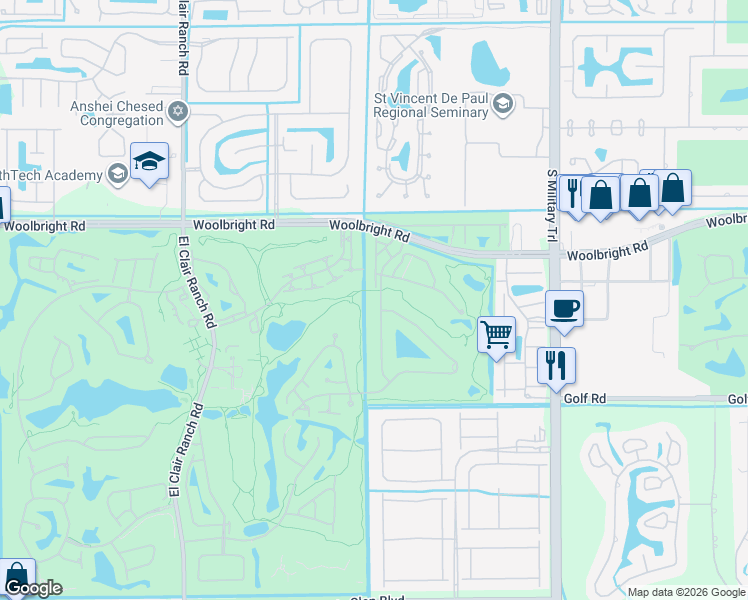 map of restaurants, bars, coffee shops, grocery stores, and more near 11231 Wingfoot Drive in Boynton Beach