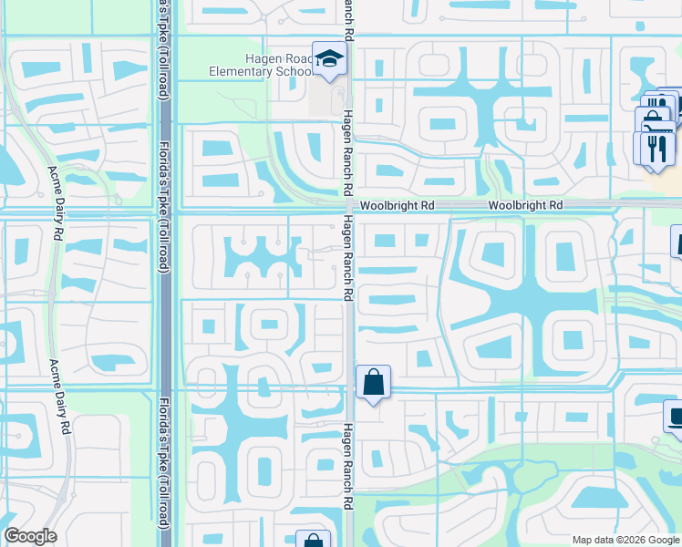 map of restaurants, bars, coffee shops, grocery stores, and more near 8023 Via Grande in Boynton Beach