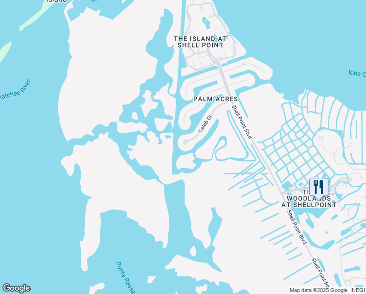 map of restaurants, bars, coffee shops, grocery stores, and more near 14959 Caleb Drive in Fort Myers