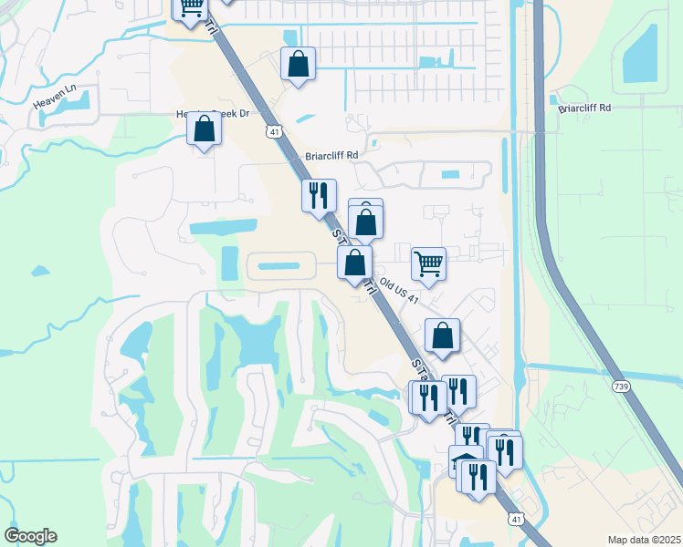 map of restaurants, bars, coffee shops, grocery stores, and more near 6080 Jonathans Bay Circle in Fort Myers
