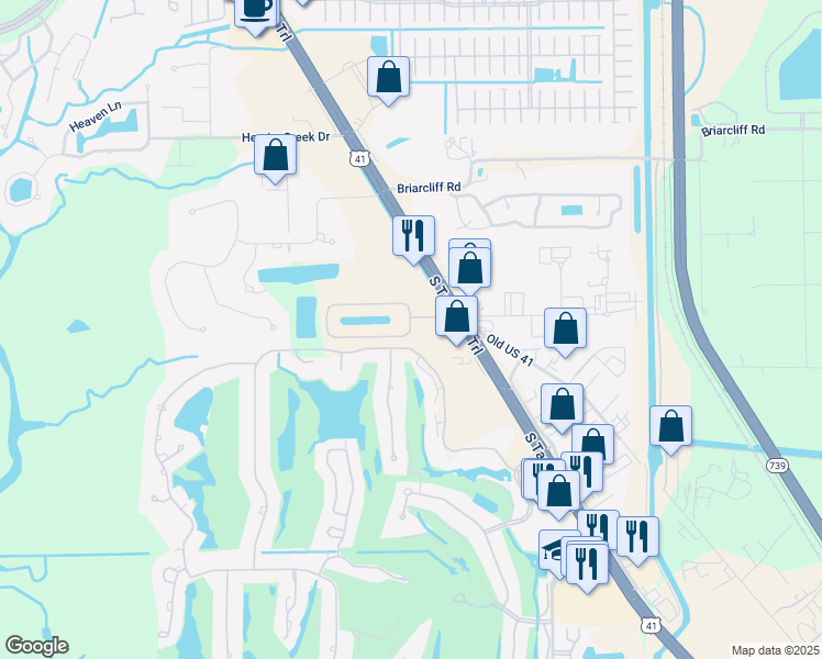 map of restaurants, bars, coffee shops, grocery stores, and more near 6001 Jonathans Bay Circle in Fort Myers