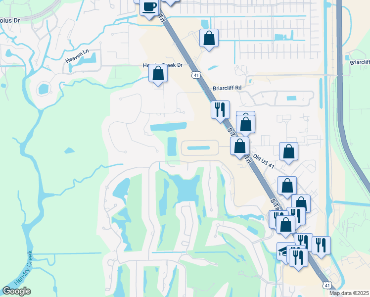 map of restaurants, bars, coffee shops, grocery stores, and more near 6051 Jonathans Bay Circle in Fort Myers