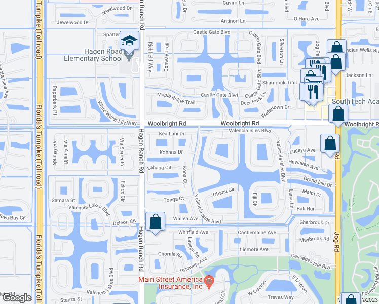 map of restaurants, bars, coffee shops, grocery stores, and more near 15351 Ihilani Way in Boynton Beach