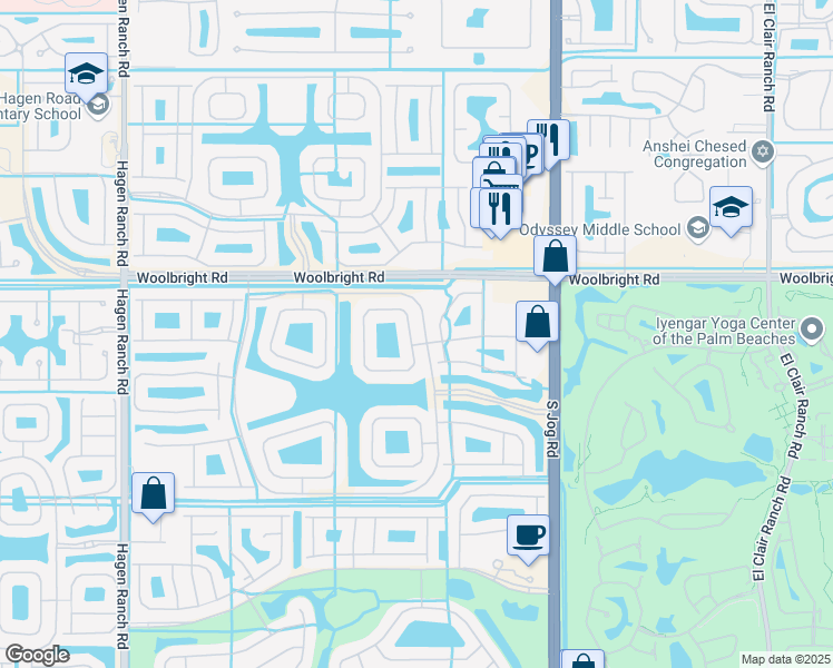 map of restaurants, bars, coffee shops, grocery stores, and more near 6760 Molakai Circle in Boynton Beach