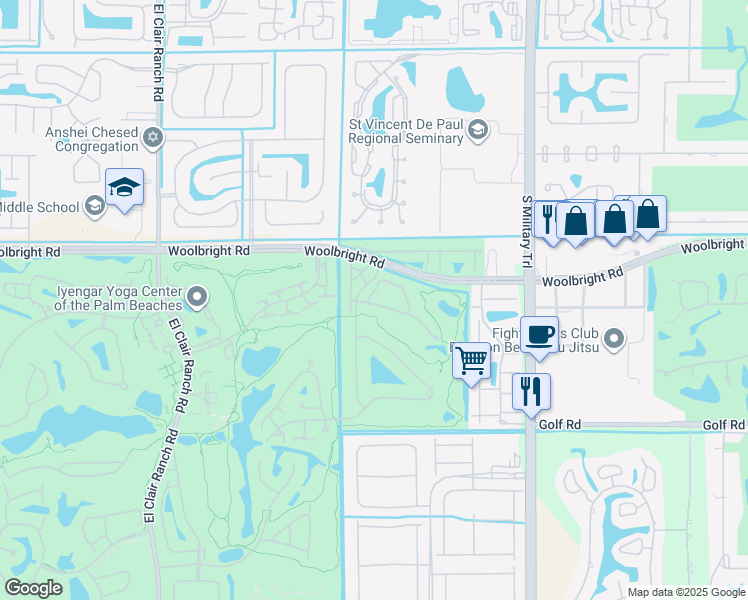 map of restaurants, bars, coffee shops, grocery stores, and more near 5404 Stonybrook Ln in Boynton Beach