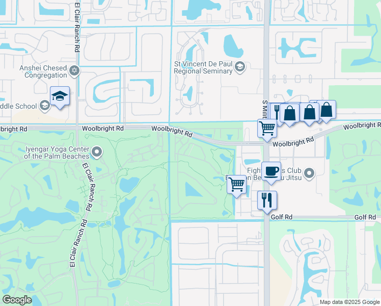 map of restaurants, bars, coffee shops, grocery stores, and more near 5404 Stonybrook Lane in Boynton Beach