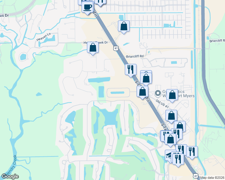 map of restaurants, bars, coffee shops, grocery stores, and more near 6031 Jonathans Bay Circle in Fort Myers