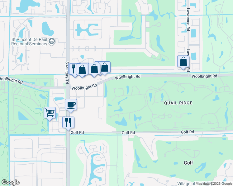 map of restaurants, bars, coffee shops, grocery stores, and more near 4582 West Sanderling Circle in Boynton Beach