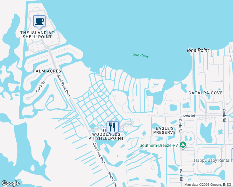 map of restaurants, bars, coffee shops, grocery stores, and more near 13960 Blenheim Trail Rd in Fort Myers