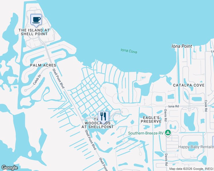 map of restaurants, bars, coffee shops, grocery stores, and more near 13960 Blenheim Trail Road in Fort Myers