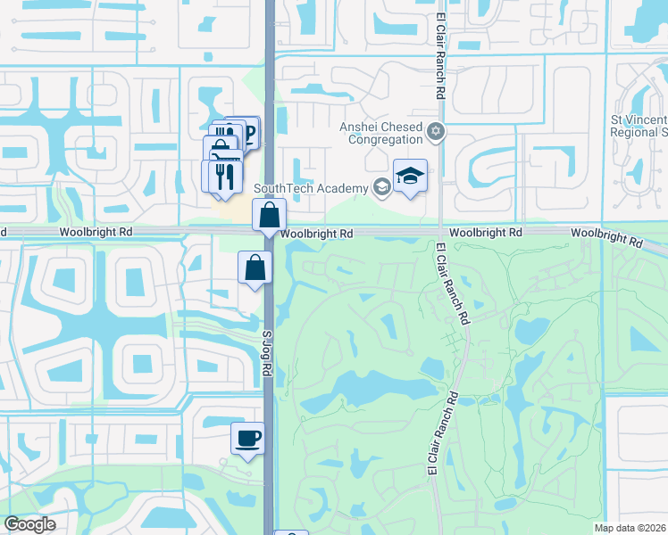map of restaurants, bars, coffee shops, grocery stores, and more near 11202 Aspen Glen Drive in Boynton Beach