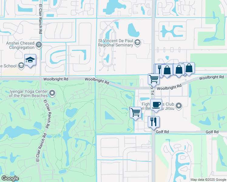 map of restaurants, bars, coffee shops, grocery stores, and more near 5305 Stonybrook Drive in Boynton Beach