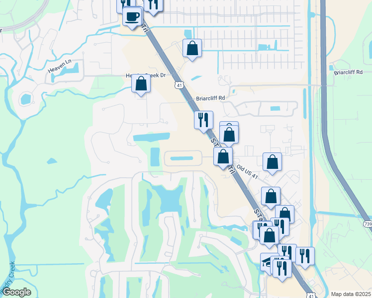 map of restaurants, bars, coffee shops, grocery stores, and more near 6100 Jonathon Bay Circle in Fort Myers