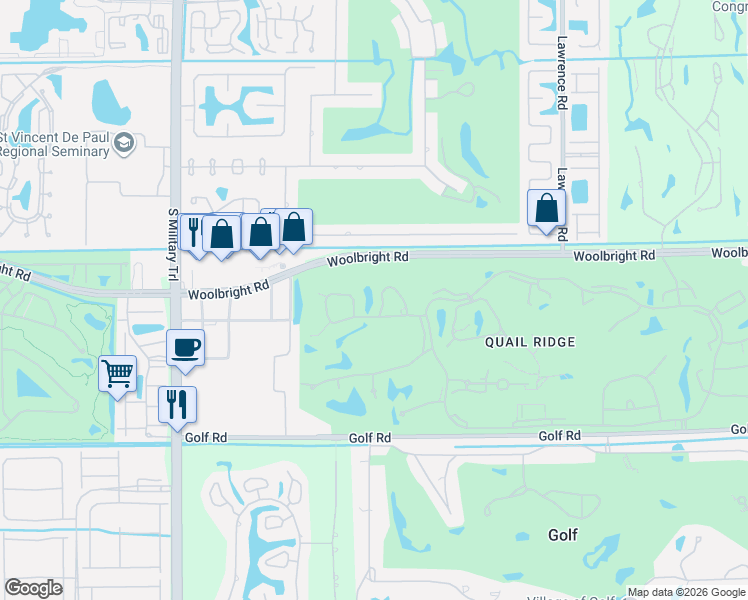 map of restaurants, bars, coffee shops, grocery stores, and more near 4575 Sanderling Lane in Boynton Beach