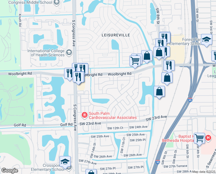 map of restaurants, bars, coffee shops, grocery stores, and more near 2011 Vastine Drive in Boynton Beach