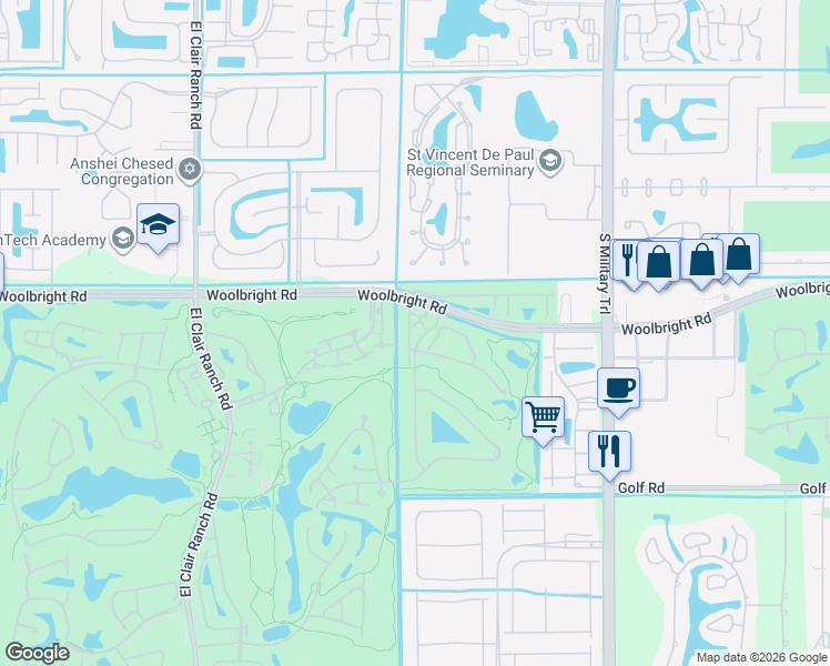 map of restaurants, bars, coffee shops, grocery stores, and more near 5404 Stonybrook Lane in Boynton Beach