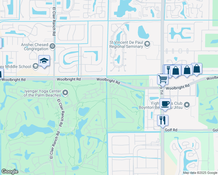 map of restaurants, bars, coffee shops, grocery stores, and more near 5506 Ainsley Court in Boynton Beach