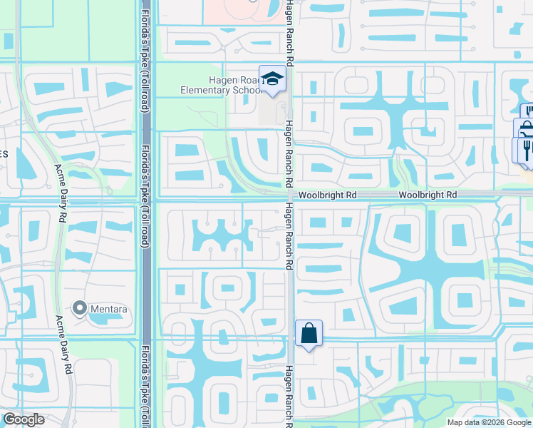 map of restaurants, bars, coffee shops, grocery stores, and more near 7543 Via Grande in Boynton Beach