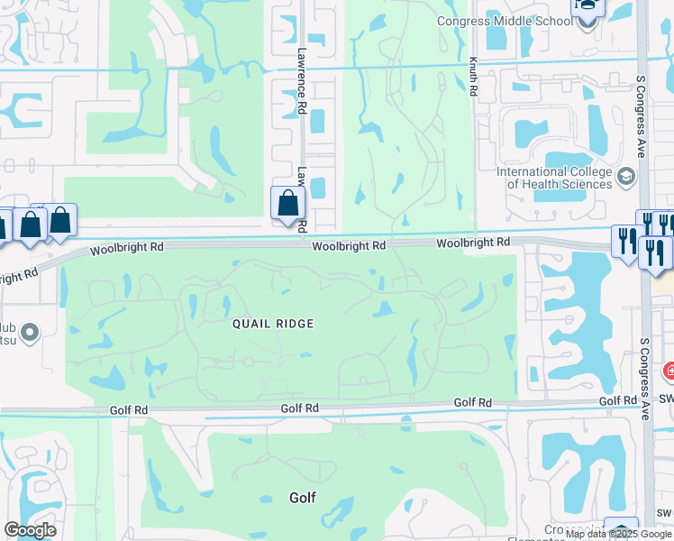 map of restaurants, bars, coffee shops, grocery stores, and more near 3897 North Quail Ridge Drive in Boynton Beach