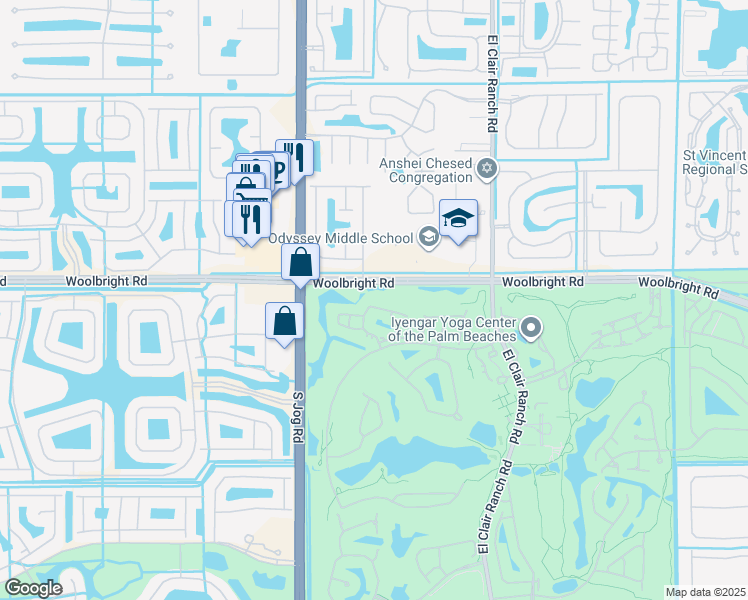 map of restaurants, bars, coffee shops, grocery stores, and more near 11213 Aspen Glen Drive in Boynton Beach