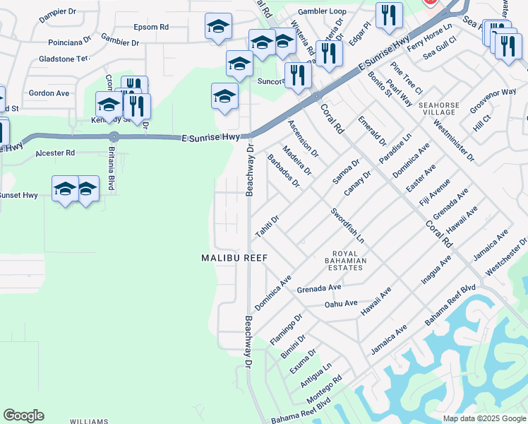 map of restaurants, bars, coffee shops, grocery stores, and more near in Freeport