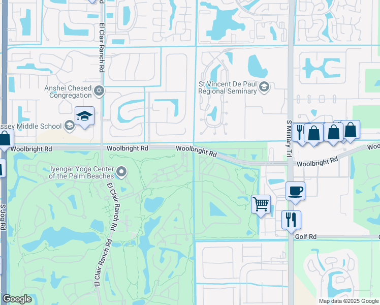 map of restaurants, bars, coffee shops, grocery stores, and more near 5506 Ainsley Court in Boynton Beach
