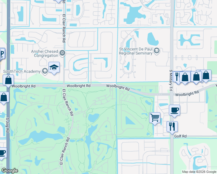 map of restaurants, bars, coffee shops, grocery stores, and more near 5501 Ainsley Court in Boynton Beach