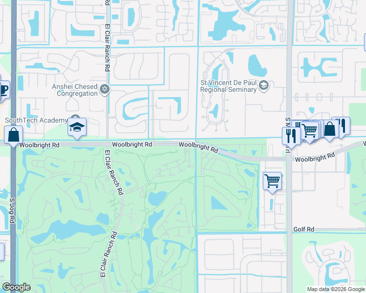 map of restaurants, bars, coffee shops, grocery stores, and more near 5501 Ainsley Court in Boynton Beach