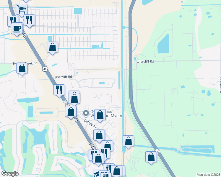 map of restaurants, bars, coffee shops, grocery stores, and more near 5794 Elizabeth Ann Way in Fort Myers