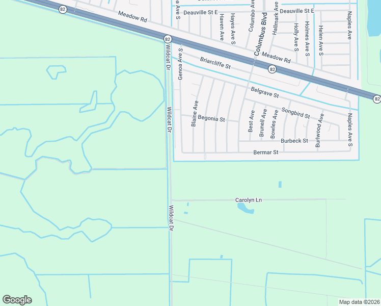 map of restaurants, bars, coffee shops, grocery stores, and more near 1105 Bermar Street in Fort Myers