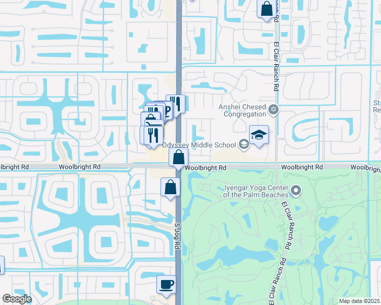 map of restaurants, bars, coffee shops, grocery stores, and more near 10884 Fillmore Drive in Boynton Beach