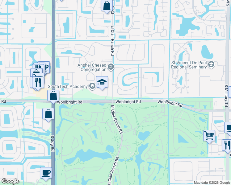 map of restaurants, bars, coffee shops, grocery stores, and more near 5904 Seashell Terrace in Boynton Beach