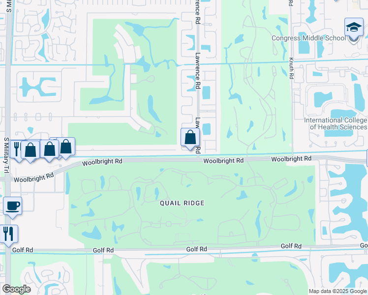 map of restaurants, bars, coffee shops, grocery stores, and more near 10966 Greentrail Drive South in Boynton Beach