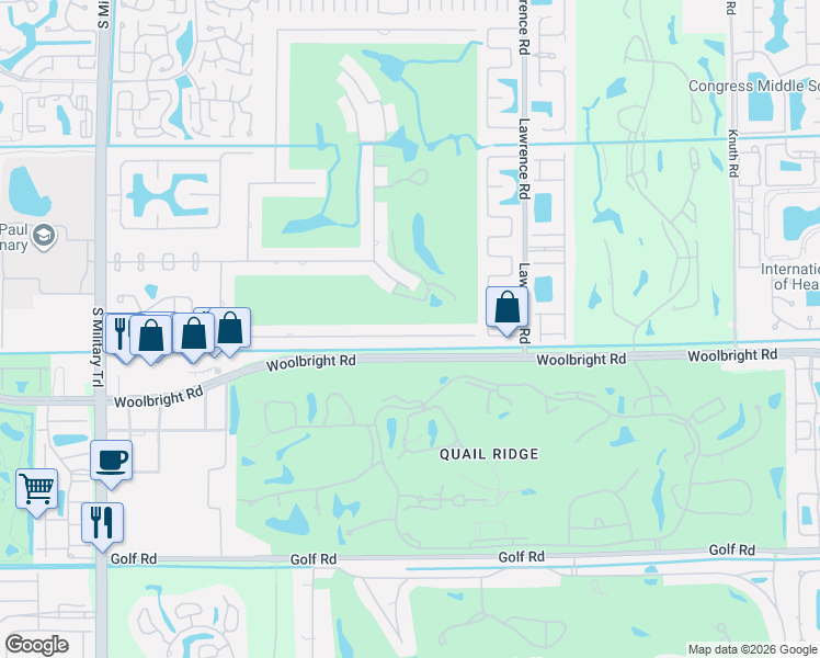 map of restaurants, bars, coffee shops, grocery stores, and more near 4233 Gleneagles Drive in Boynton Beach