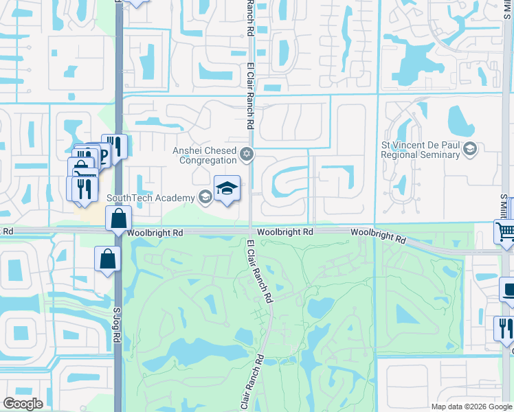 map of restaurants, bars, coffee shops, grocery stores, and more near 5904 Seashell Terrace in Boynton Beach